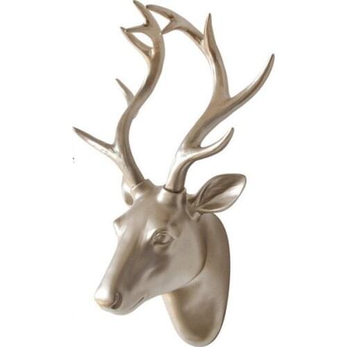 [MGT] European Animal Deer Head Elephant Hanging Stereo Creative Livingroom Mural Wall Background For Decoration Resin Craft