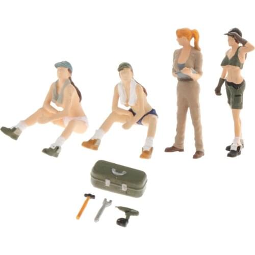 1:64 HO Scale Miniature People Model Worker Figurines for Model Train Diorama Scenery DIY Accessories