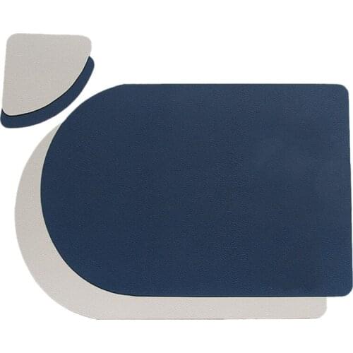 Washable Leather Placemat,4 Tablemat&4 Coaster Sets For Kitchen Restaurant/Wedding/Christmas Dinner Table Decorations-ABUX