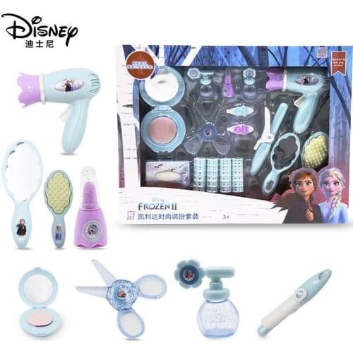 Disney Princess Frozen 2 Elsa Anna Makeup Set Kids Beauty Toys ChildrenS Simulation Dressing Table Fashion Toys For Girl Gift