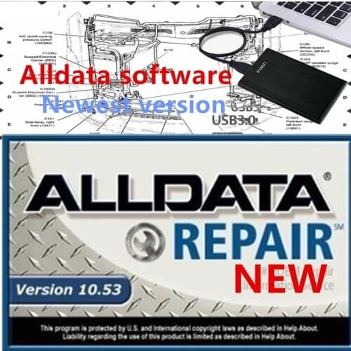 Newest version Auto Alldata Repair Software 10.53 alldata software Support for Automotive Cars and Trucks with 640GB HDD 3.0 USB