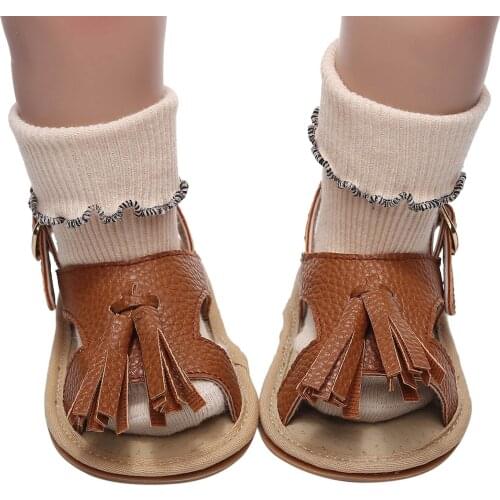 Infant Baby Girls Boys Sandals Non-slip Soft Rubber Sole Flat Crib Shoes Summer Casual Beach Shoes Toddler Kids Baby Sandals