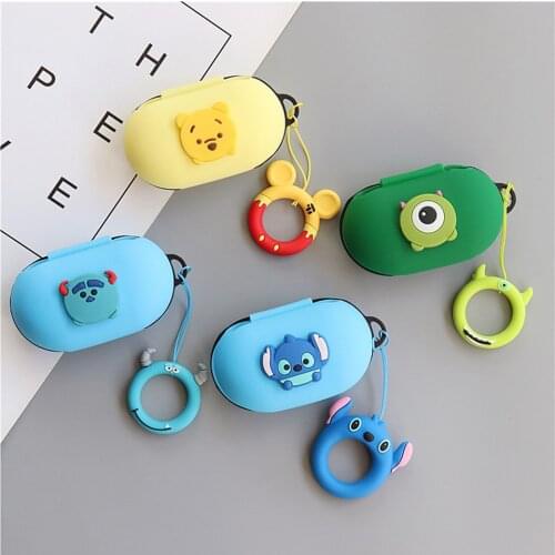 Cute Silicon Cover for Samsung Galaxy Buds / Buds+ Plus Case Bluetooth Earphone Wireless Headphone Charging Box with Finger Ring