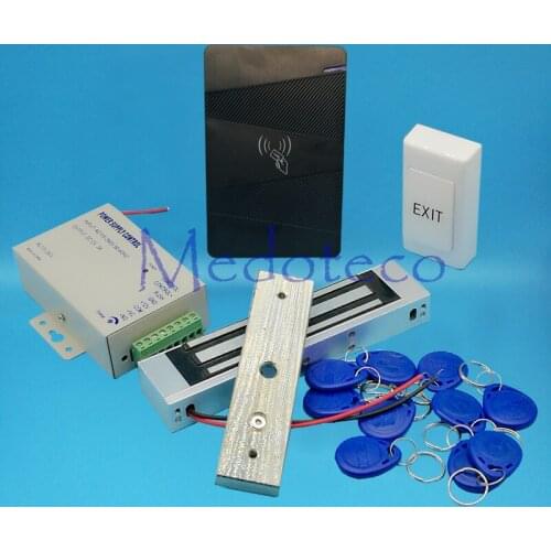 No Keypad 125khz Rfid Card Glass Door Access Control System Kit EM Card Access Controller +350lbs Magnetic Lock +Power Supply