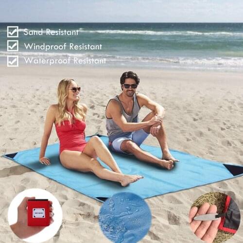 Foldable Pocket Picnic Mat Portable Camping Mats Waterproof Pocket Beach Blanket Outdoor Travel Tent Mattress Camping Equipment