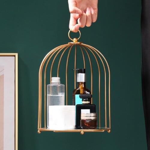 Nordic Simple Iron Art Large Capacity Makeup Rack for Home Bedroom Perfume square section