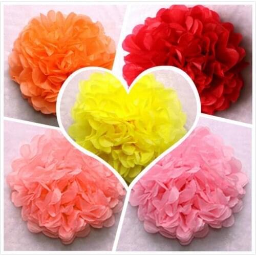 15 20 25 30 35cm Wedding Decorative Paper Pompoms Pom Poms 6 8 10 12 14inch Balls Party Home Decor Tissue Birthday Decoration
