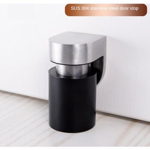 304 Solid Stainless Steel Heavy Door Stop Door Retainer Cylindrical Floating Magnetic Door Stopper Furniture Hardware