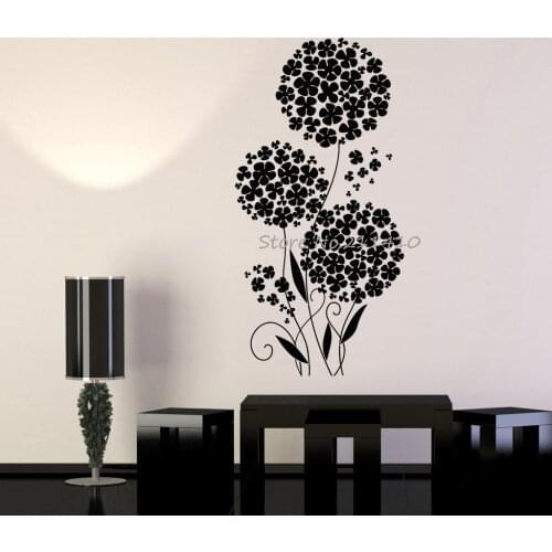 Vinyl Wall Decal Beautiful Geometric Flower Home Decor Living Room Bedroom Nature Stickers Removable Art Unique Gift YY668