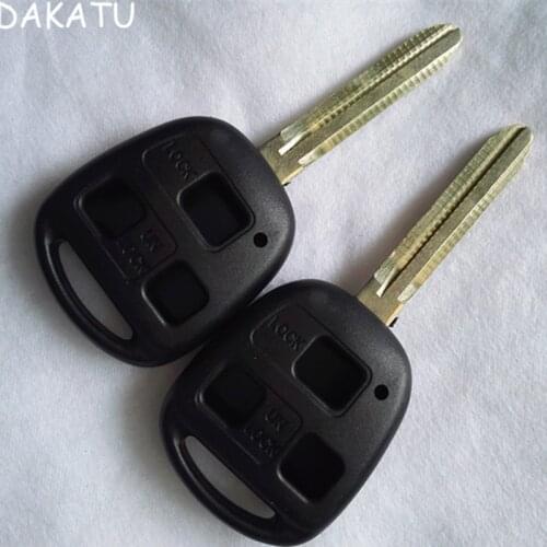 DAKATU Replacement Remote Key Shell For Toyota Yaris Avensis Corolla RAV4 Echo Camry 3 Button with TOY43 Blade