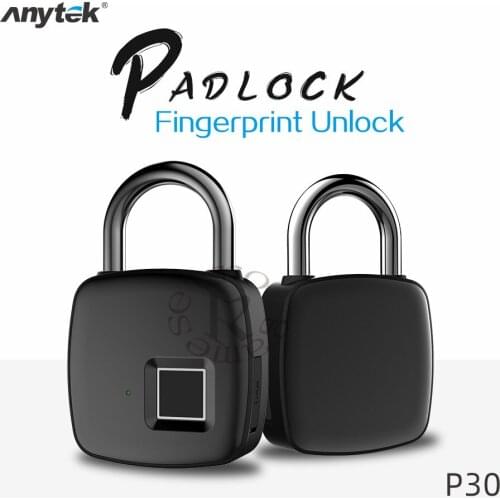 Anytek P30 Fingerprint Padlock Anti-theft Intelligent Keyless Lock for Luggage Suitcase Backpack Electronic Lock IP54 waterproof