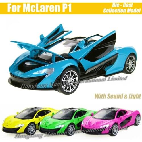 1:32 Scale Diecast Alloy Metal Super Racing Car Model For McLaren P1 Collection Model Pull Back Toys Car With Sound&Light