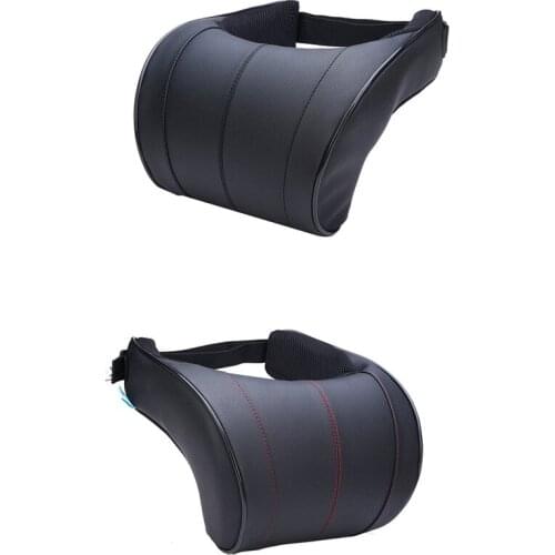 1Pcs Pu Leather Auto Car Neck Pillow Memory Foam Pillows Neck Rest Seat Headrest Cushion Pad