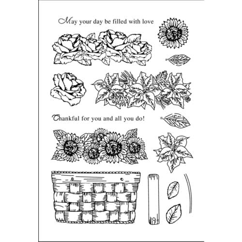 11x16 Flowers Transparent Clear Silicone Stamp Seal for DIY scrapbooking photo album Decorative clear stamp