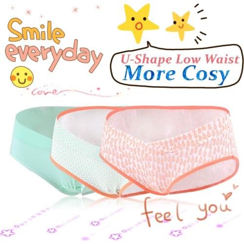 2017 Cotton Pregnant Women Underwear U-Shaped Low Waist Maternity Briefs Plus Size Maternity Underwear Escritos De Maternidad
