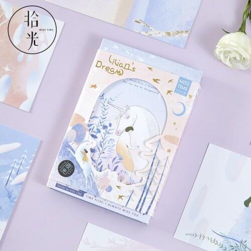 30 Pcs/Set Creative Lilians Dream Postcard Beautiful Unicorn Greeting Cards Xmas and New Year Gift