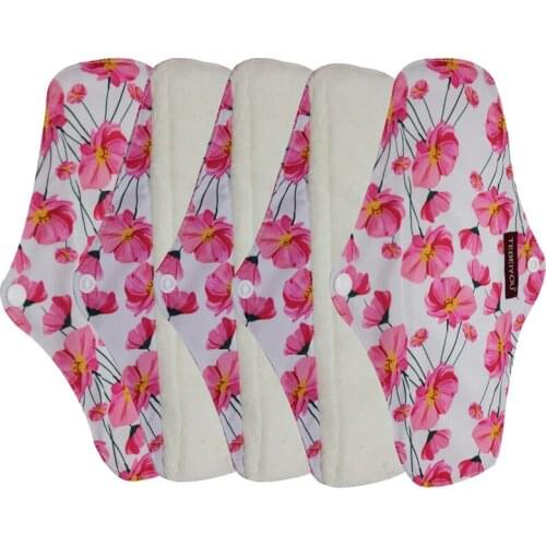 5pcs Reusable Washable Cloth Pads Menstrual Period Health Care Eco-Friendly Sanitary Napkin Soft Towel Daily Use