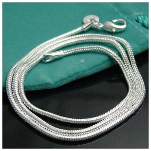50pcs/lot Wholesale Free Shipping 1.0mm Snake Chains nake chain 16",18",20",22" ,24" Silver Plated Necklace Chain
