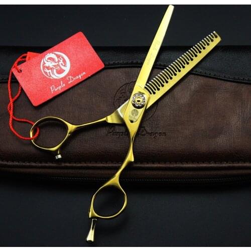 576# 6.0'' Brand Purple Dragon Hairdressing Scissors JP 440C Barbers Anastrophic UnderTeeth Thinning Scissors Hair Shears