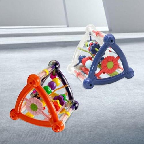 Baby Grasp Training Educational Toys Swinging Tripod Rattles Color 3D Swing Triangle Rattle For Baby Sensory Educational