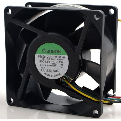 FOR SUNON established PMD1208PMB1-A DC12V 9.1W 8CM 8038 2-wire cooling fan