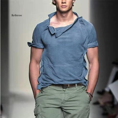 Hot Sale Plain Short Sleeve Shirt Knitted T-Shirts Mens Tops Tee