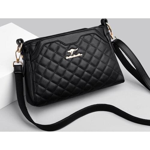 Hot Sale PU Leather Shoulder Bag Brand Rhombus Fashion Designer Fashion Messenger Bag Feminina Soft Shoulder Handbag