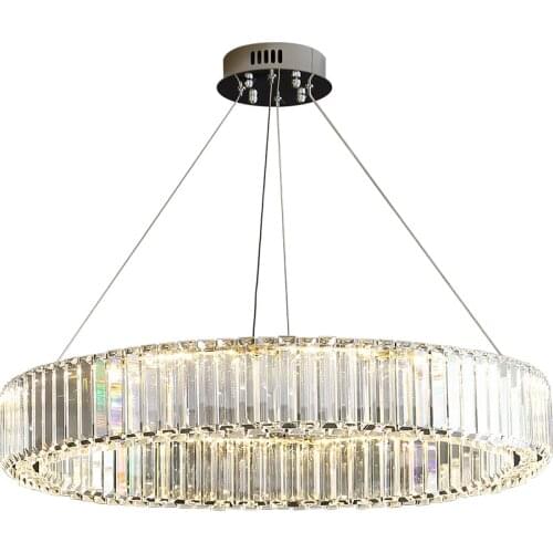 Crystal lamp is used for dining room living room lamp bedroom lamp villa high-rise large chandelier household suspension lamp