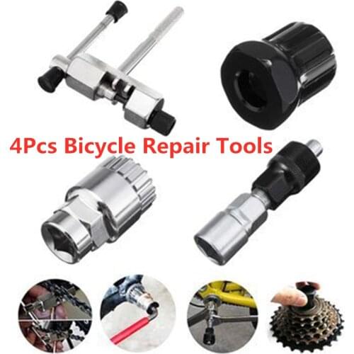 4Pcs Bicycle Repair Tools Sleeve Flywheel Disassemble Shaft Crank Arm Sprocket Puller Center Bushing Pickup Tool Remover Kit