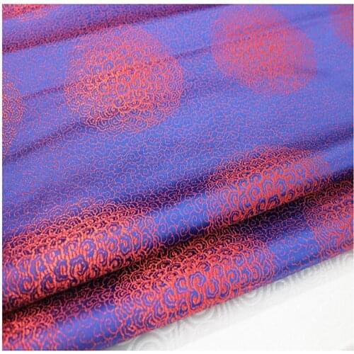 HLQON brocade circle red purple fabric patchwork felt tissue telas bed sheet cheongsam dress children coat cloth 75cm width