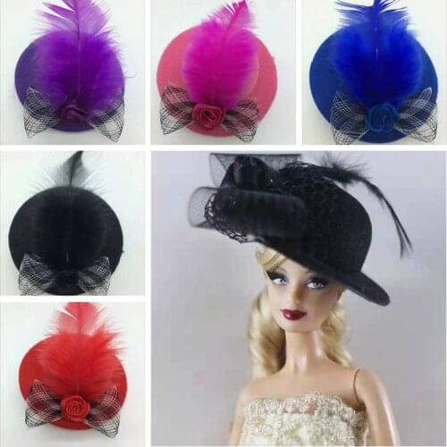 11.5" Doll Accessory Hat Bowknot Cap For Barbie Dolls Headwear Hairwear 1/6 BJD Doll Playhouse Decoration DIY Toys For Girl Gift
