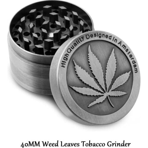 Hot Selling Metal Leaf Weed Grinder 4 Layer Smoke Herb Herbal Spice 40MM Mini Grinder Birthday Gifts Smoking Accessories