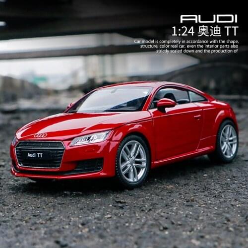 Diecast 1:24 Scale Simulator Model Car 2014 Audi TT Coupe Toy Vehicle Metal Alloy Toy Car For Boy Children Gift Collection