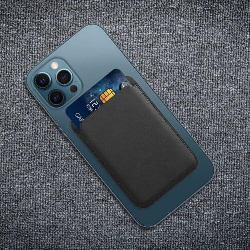 Phone Card Case Magnetic Leather Card Holder for iPhone12 PU Phone Card Case Moblie Phone Accessories