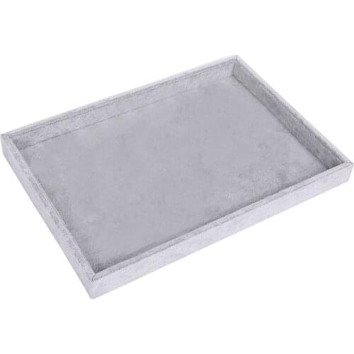 Multifunctional Beige Velvet Stackable Jewelry Pendant Tray Organization Display