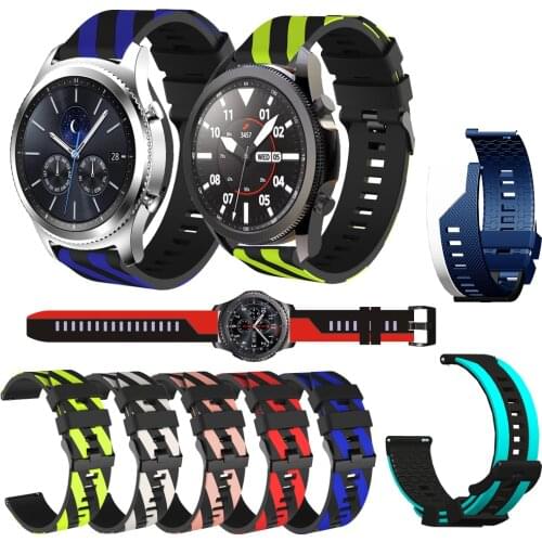 22mm Soft Silicone Sport Strap For Samsung Gear S3 Frontier/Classic/Galaxy watch 46/3 45mm Strap Bracelet Watch Band Band Correa