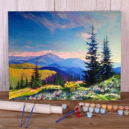 Landscape Mount Pip Ivan Coloring By Numbers Painting Complete Kit Oil Paints 40*50 Canvas Painting Decoration For Adults Art