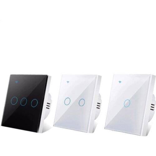 Wifi Wall Touch Switch 86 Type With(out) Neutral Wire Smart Light Switch 1 2 3 Gang Tuya Smart Home Support Alexa Google Home