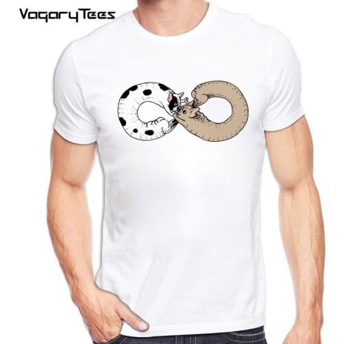 New Arrival Men Fashion Infinity Frenchie Pugs T-Shirt Short Sleeve Tee Hipster Cool Letter Printed Tops