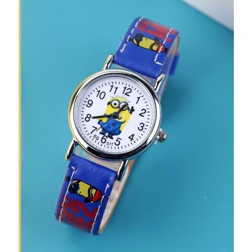 New Leather Cartoon Boys Watches Children Student Wristwatch Quartz Kids Watch Party Girls relogio infantil Montre Enfant