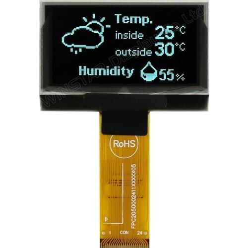 WEO012864AWAP3N00000 Winstar 1.54 inch OLED, 128x64 SPI OLED Display Display Color White New and original