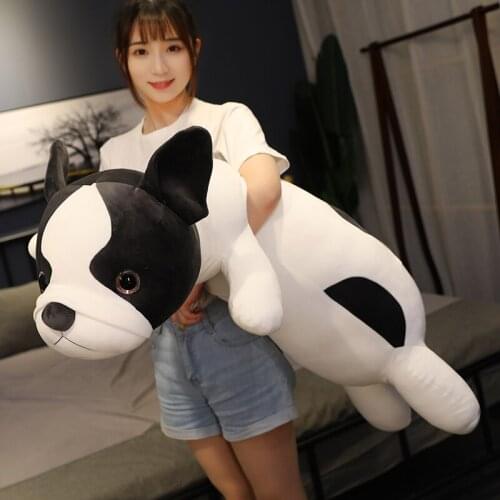 80-120cm Bulldog Plush Toy Long Shape Animal Dog Throw Pillow Cushion Baby Kids Adult Sleep Pillow Birthday Gift for Girlfriend