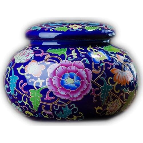 Jingdezhen Blue Enamel Ceramic Small Tea Jar Travel Mini Tea Caddy Storage Tank 50 grams tea caddy small gifts