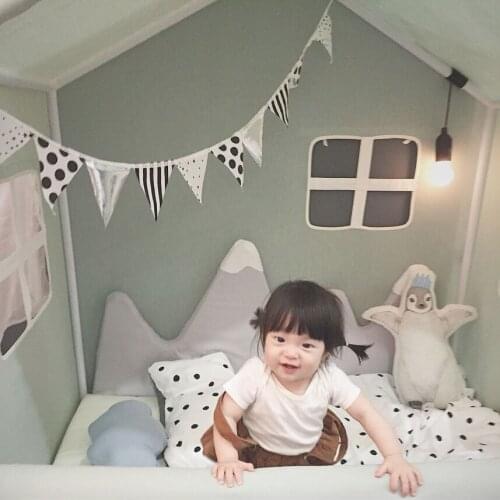 Snow Mountain Baby Bed Bumper Newborn Crib Around Cot Protector Kids Room Decor Removable and Washable