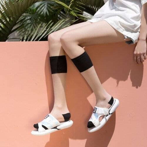 Glass socks summer thin womens transparent stockings high socks tide ins street Korea crystal socks cass calf socks
