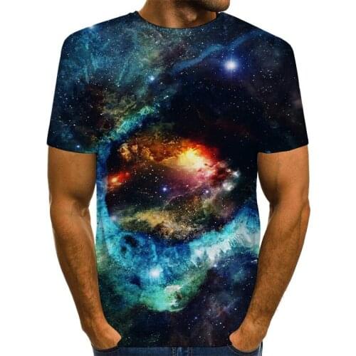 UNEY Rainbow Galaxy Shirt US Size Graphic T Shirt Novelty Print Tshirt Men/Woman Short sleeve Round neck Tops La Tees