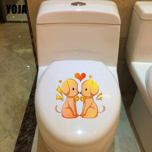 YOJA 22*20.1CM Cartoon Lover Dog Heart Wall Sticker BedRoom Home Decor Toilet Decal T3-0620
