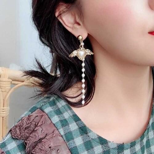 Pearl Loving Earrings, Dongdaemun, Korea, Personal Long Earrings, Anti-allergy Fashion Earrings