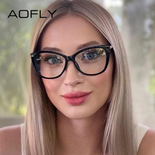 AOFLY Blue Light Blocking Glasses Womens 2021 Cat Eye Spring Hinge Optics Lenses Eyewear Frame Cateye Decorative Eyeglasses