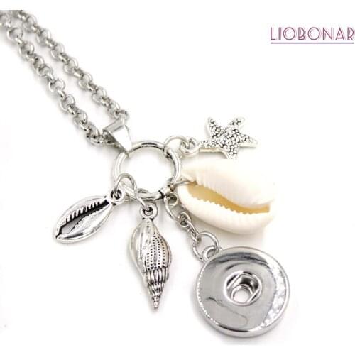 1PC New Arrival 18mm Snap Jewelry Cowrie Shell Necklace Seashell Necklace Sea shell Jewelry Gifts for Women Girls